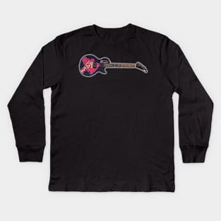 WKLS 96 Rock Atlanta Tomahawk Braves Guitar Kids Long Sleeve T-Shirt